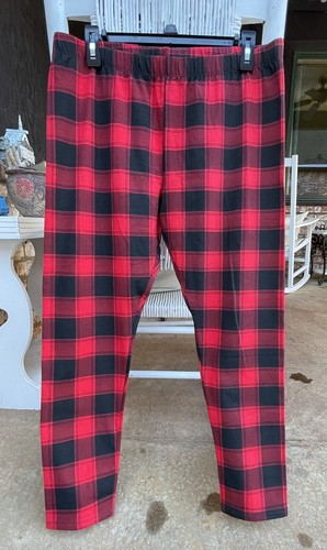 ✅No Boundaries NOBO Red Black Plaid Legging Capri Pant 52469 Womens sz XL (15-17 - Picture 4 of 8