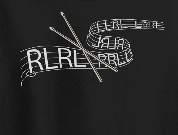 ALTRA Note musicali batterista batteria RLRL RLRR maglietta sto con la maglietta batterista