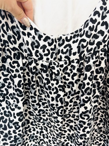 Cameo Womens Romper Playsuit S White Black Leopard Print Low Back Festival Party - Photo 6/9