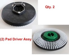 (2) 14" PAD DRIVERS (SHORT BRISTLES) TENNANT 28" 5700, 5680, EZ RIDER, 7010, 16A