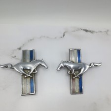 Vintage Ford Mustang Car Metal Horse Emblem Three Bar 3 34 Lot Of 2