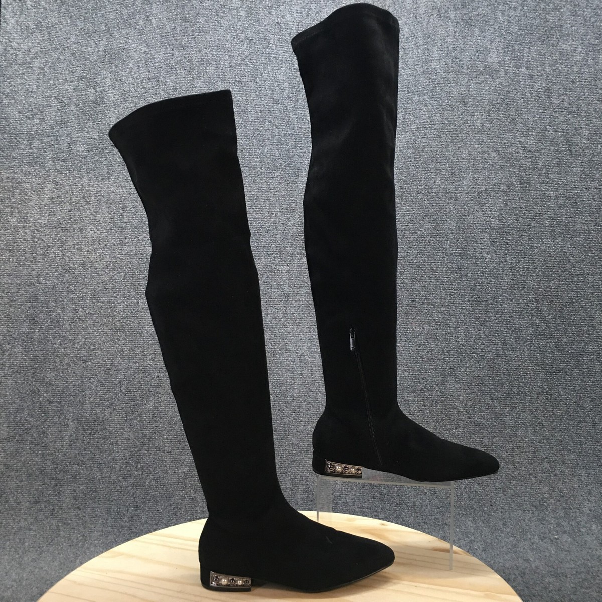 Primadonna Collection Boots Womens 36 Over The Knee Black Fabric Pointed Toe