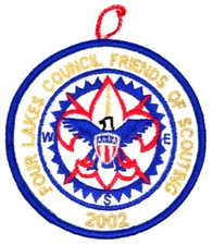 2002 Friends of Scouting FOS Four Lakes Council Patch Wisconsin Boy Scouts BSA