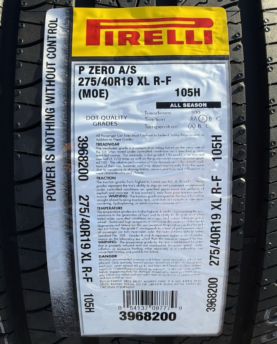 275/40R19 Pirelli P Zero All Season Run Flat RFT MOE Tires | Set