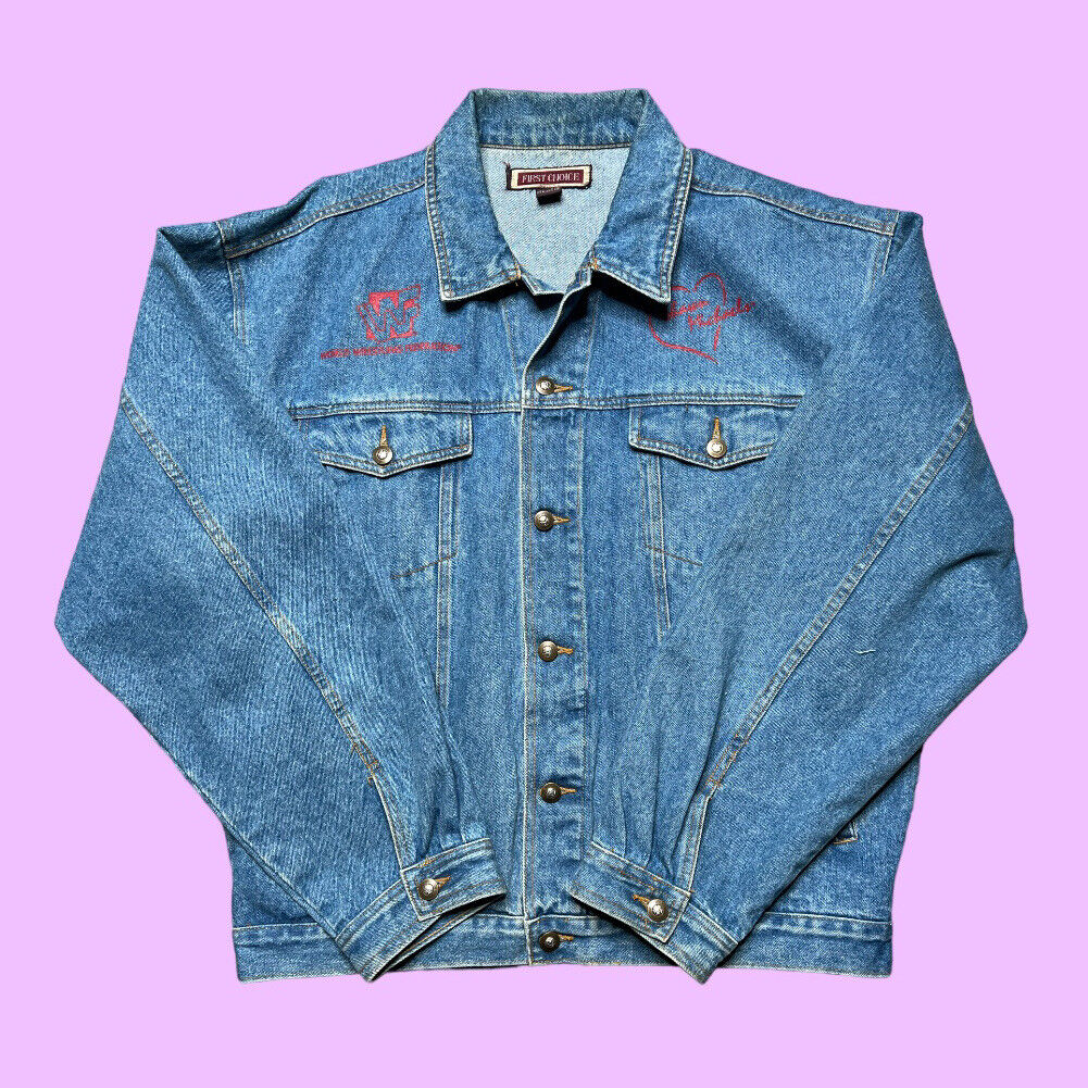 Vintage Shawn Michaels WWF Denim Jacket 1990s Men's 2XL Vtg Vintage Shawn Michaels WWF Denim Jacket 1990s Men's 2XL Vtg