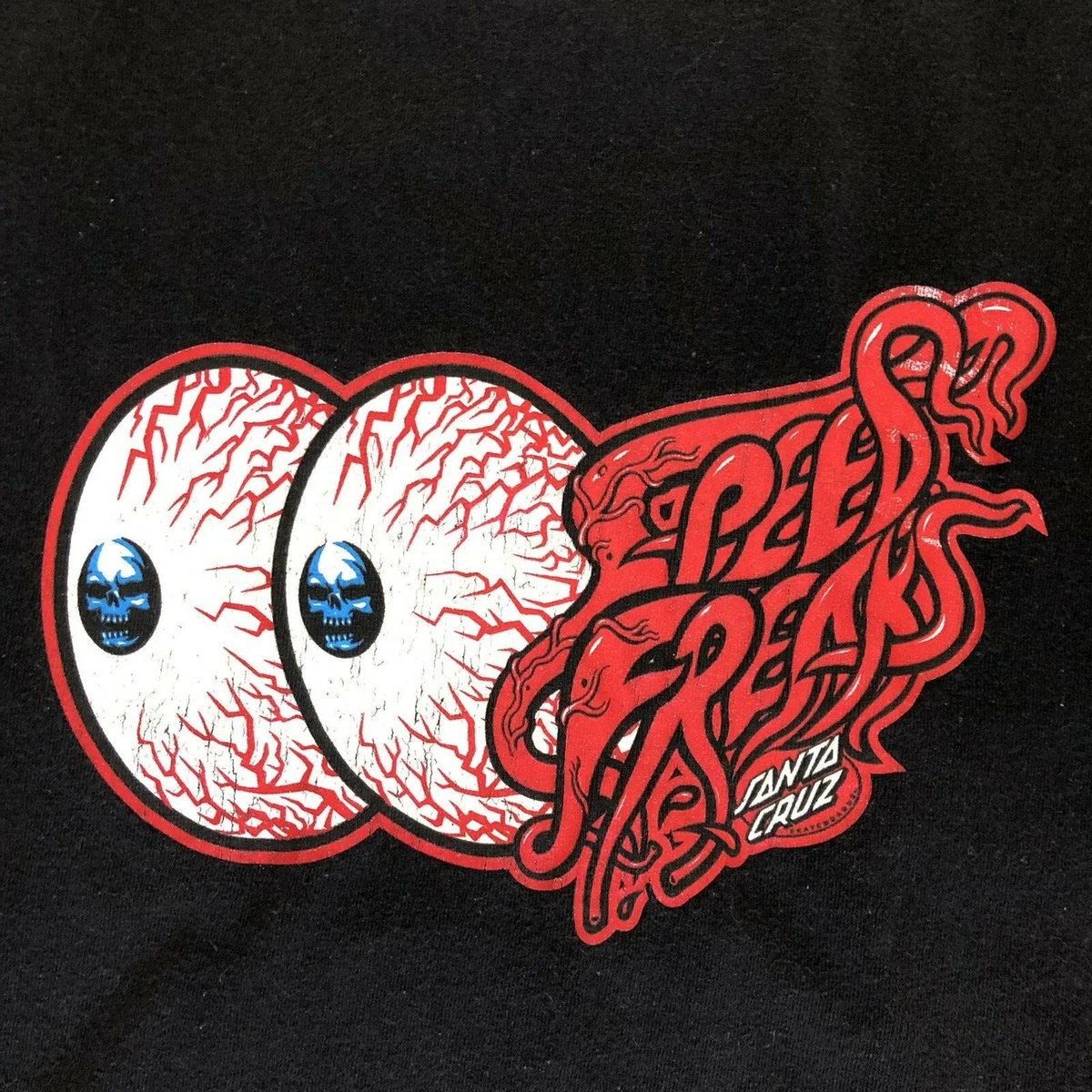 Santa Cruz Speed Freaks Eyes Skateboard T-Shirt Men's Black Size Medium
