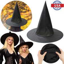 2 PACK Witch Hat Black Adult  Kids Halloween Dress Party Costume Cap Home Decor