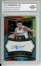 2024-25 Panini Select #RS-KJJ KJ Simpson Jr. Rookie Signatures Tie-Dye #/25