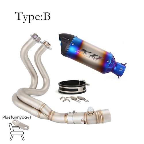 For Kawasaki Ninja 650 Z650 2017-2023 Complete Exhaust System Muffler Front Pipe - Picture 4 of 9