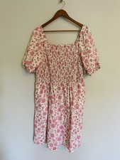 Universal Thread Floral Smocked Puff Sleeve Knee Length Cotton Dress. Size XXL.