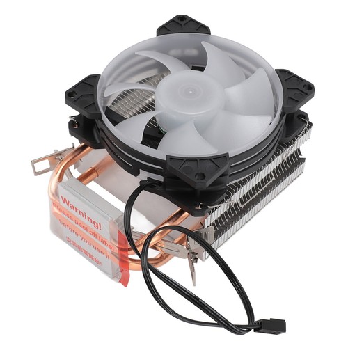 CPU Air Cooler 90mm 48cfm 1800PRM 2 Copper Heat Pipes RGB Lighting Computer C FY - Afbeelding 10 van 23