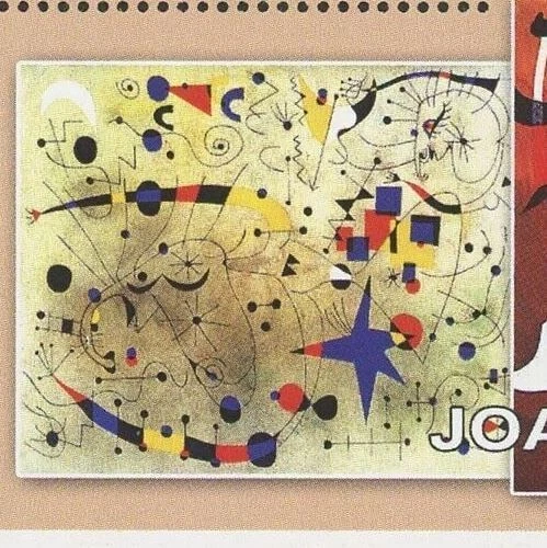 Hoja de recuerdo de pintura de pintor de arte famoso de Joan Miró como nueva Foto 4 de 4