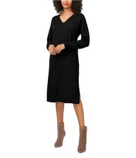 Vince Camuto Womens Side Slit Sweater Dress, black, S
