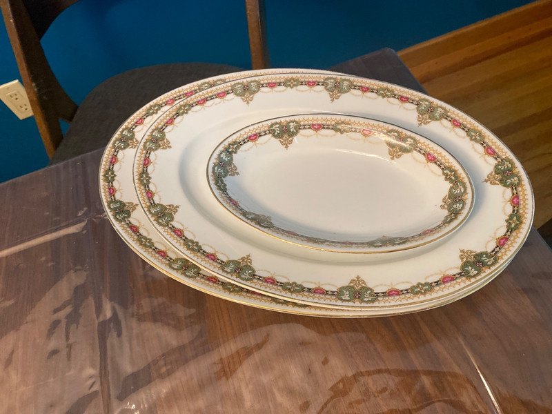1930s German FELDA set of 3  Serving Platters Rare app 9",  13 3/4",  15 1/4