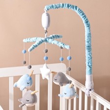 Crib Mobile for Boys and Girls, Whale Mobile Set with Mobile Arm and 12 Lulla...