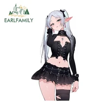 EARLFAMILY 5.1" Frieren Car Stickers Artistic Windshield Trolley SUV JDM Decals