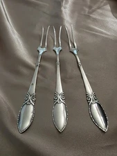 3 Vintage M & TB Danish Silverplate Forks Denmark