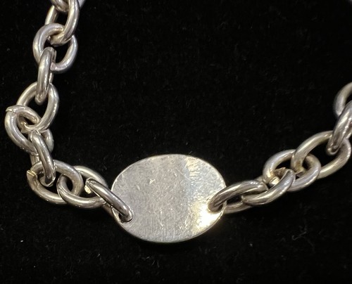Pre Own TIFFANY & Co. Sterling Silver 925 Oval Tag Return to Tiffany Bracelet 8” - Picture 4 of 7