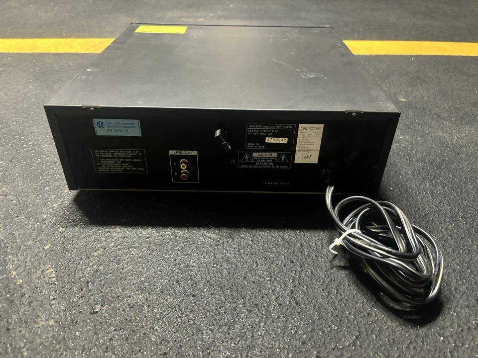 Sony CDP-C322M CD Changer 5 Disc Player Carrousel No Remote Tested Working - Image 4 of 4
