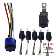 80AMP 5-Pin SPDT Waterproof Relay with Socket Harness Kit - 12V Relay 5 Pack