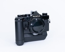[N MINT!] Olympus OM-1 MD 35mm SLR Film Camera Black Body + Winder 1 Motor Drive