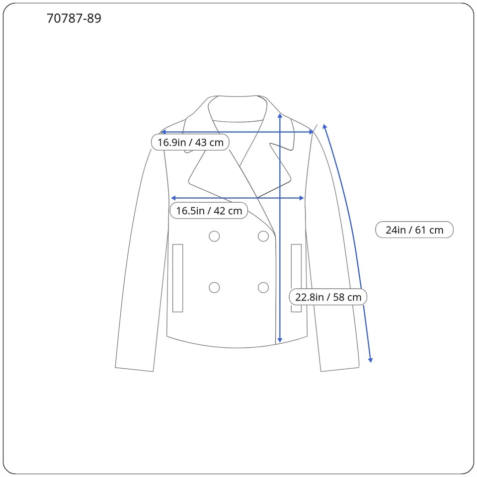 DESIGUAL Women's Jacket 38 Blue Wool Blend Checked Long Sleeve Single-Breast * - Image 4 of 4