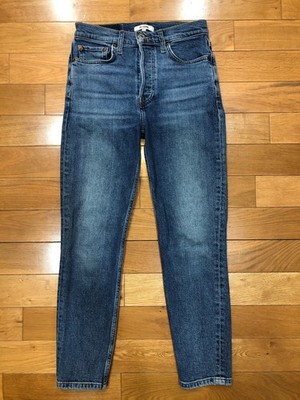RE/DONE Button Fly Straight Leg Blue Denim Jeans Size 26