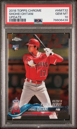 2018 TOPPS CHROME UPDATE #HMT32 SHOHEI OHTANI ROOKIE RC PSA 10