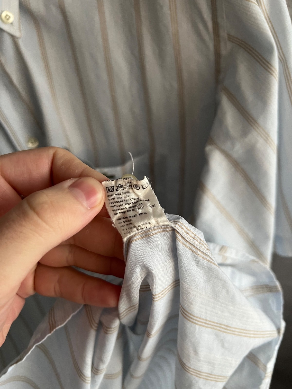 Mens Lacoste Striped Shirt Short Sleeve Size 44 Light Blue Casual thumbnail 9