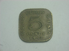 Ceylon  5  Cents  1942