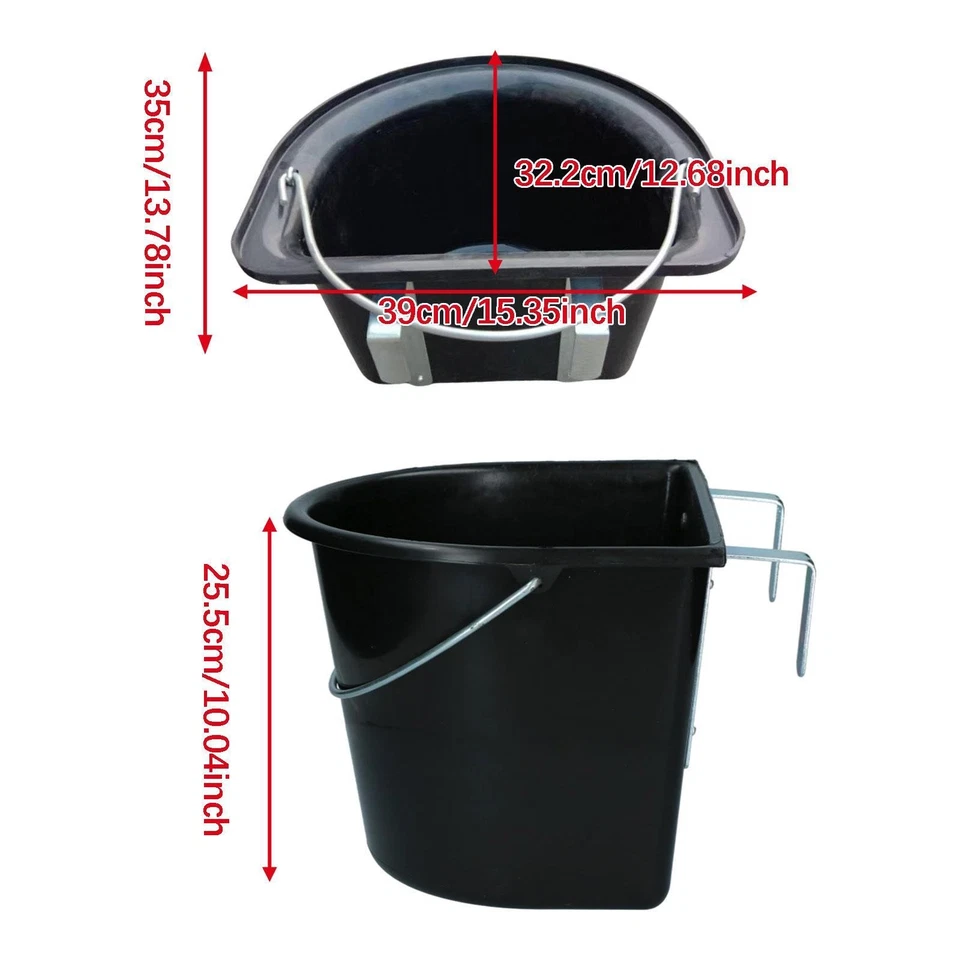 Mangiatoia per cavalli, secchio multiuso per mangime cavalli, pecore, - Immagine 4 di 4
