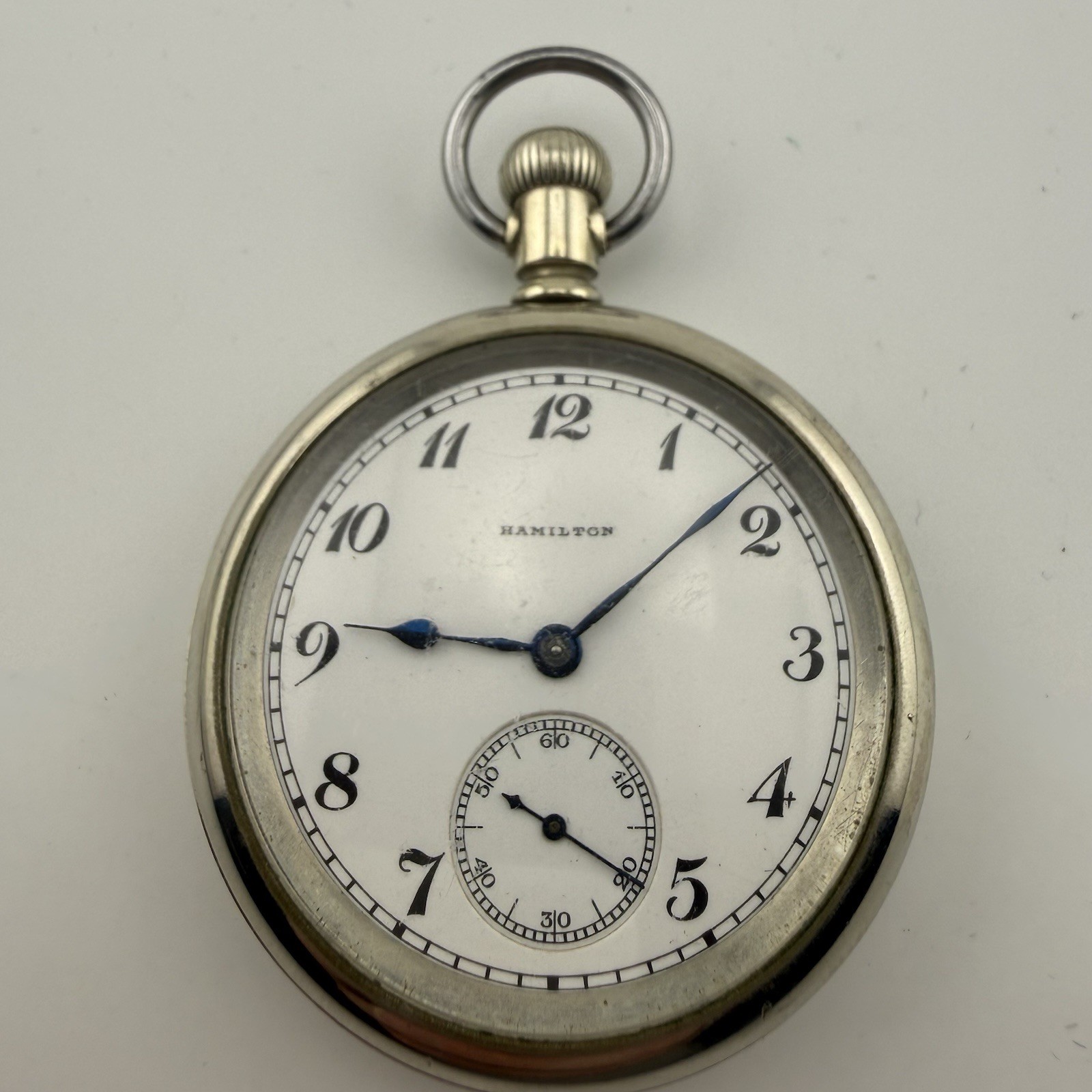 1916 Hamilton 974 Open Face Swint Out Case 12s 17j Pocket Watch - Working