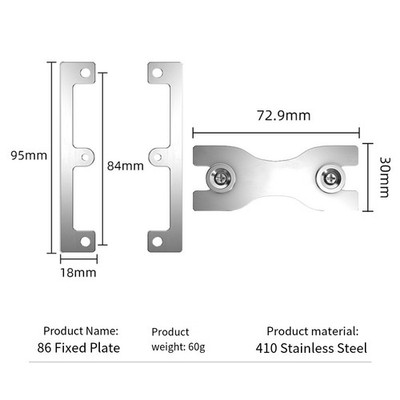 2 mm Edelstahl 86 Typ Schalter Befestigungsplatte für Steckdose und Schalter Au