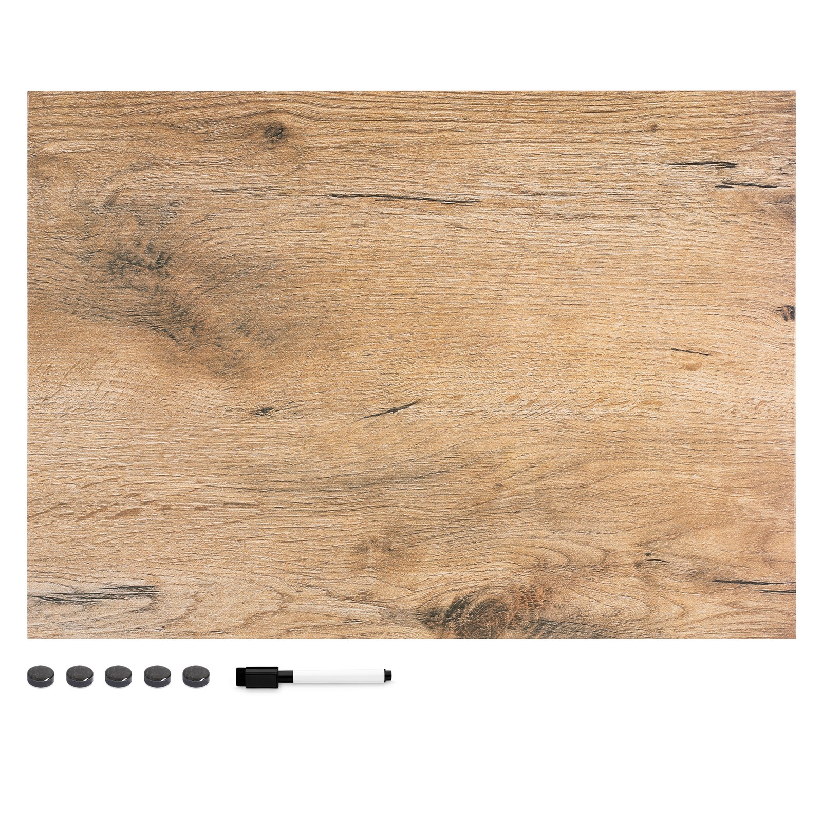 Магнитная салфетка 90x60 см с магнитной ручкой и доской для заметок Notiztafel dunkles Holz Design 12690₽