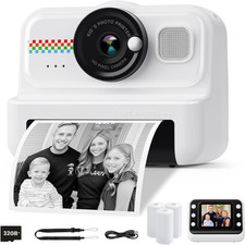 Kids Instant Print Camera, 1080P HD Kids Camera Instant Print with 3 Rolls Print
