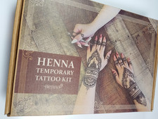 Henna Temporary Tattoo Kit: Organic Henna Powder, Sugar, Essential Oil NEW