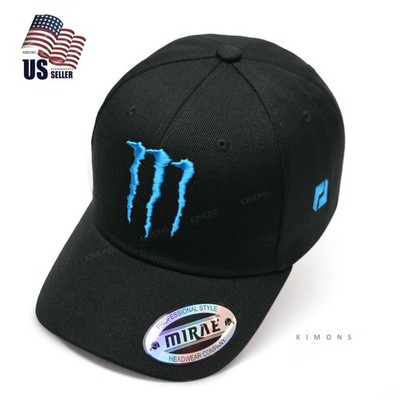 Monster Energy Drink Hat Black Embroidered M Logo cap **Free Returns** TQ - VC
