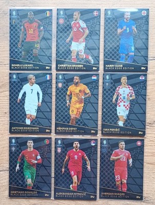Full Set 9 cards Black Edga Topps Match Attax EURO 2024 BE1-BE9