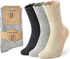 3 Pairs 6-9 Alpaca Socks Women Wool Socks for Women Thermal Socks Winter Socks W