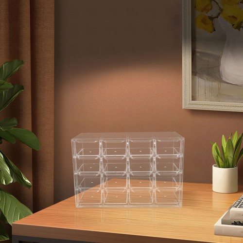  Przezroczyste pudełko do przechowywania biżuterii Uchwyt na kolczyk z szufladami - 16 siatek Biżuteria Makijaż - Zdjęcie 6 z 12
