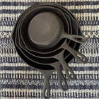 Vintage Wagner Ware Sidney -O #3,5,6,8,10 Cast Iron Skillet Set Restored -Flat