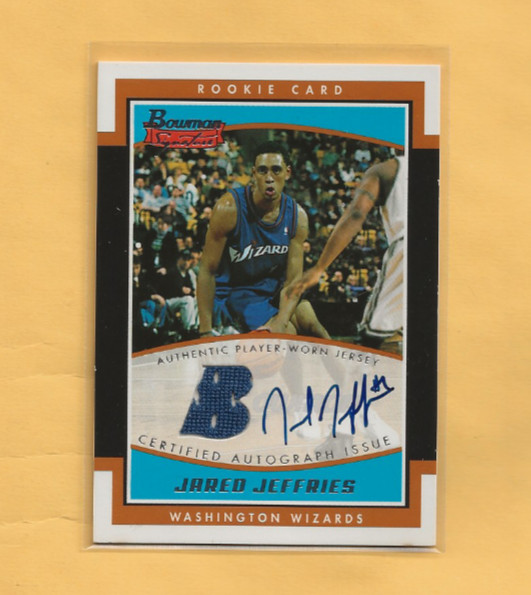 2002-03 Bowman Basketball Signature Jared Jeffries RC Rookie AUTO JERSEY 941/999