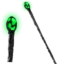 Halloween LED Witch Staff Vintage Cane, Light Up Magic Walking Cane Prop