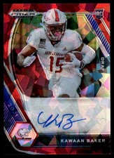 2021 Panini Prizm Draft Picks Collegiate Red Ice Auto Kawaan Baker #DPA-KAW