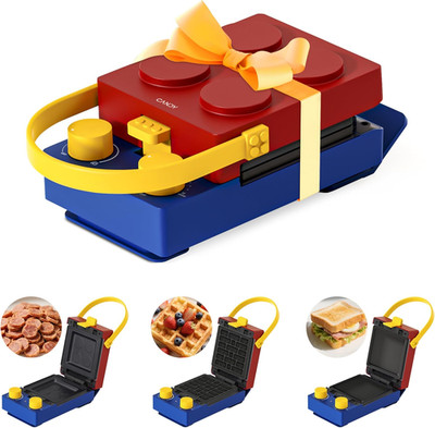   3-In-1 Waffle Maker Panini Press, Grilled Sandwich Maker with Removable Plates
