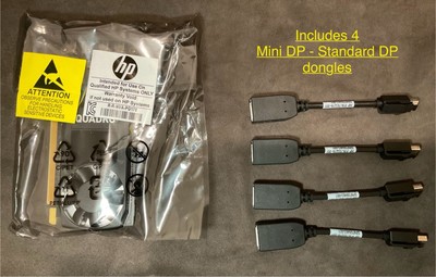 Brand New HP NVIDIA Quadro P620 2GB PCIe 3.0 4x mini-DP Video Card  + 4 Dongles