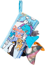 Baby Cloth Books Soft Baby Book 0-6 Months Crinkle Books with Glacier Tails Touc