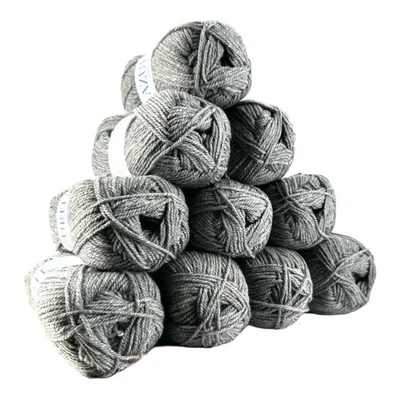 Lot de 10 pelotes Azurite Gris Clair - 100% Acrylique - 50g/140m - Distrifil - Photo 1/3