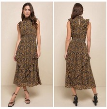 Lulus Boho Midi Sleeveless Floral Dress