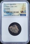 Silver 1668-1747 Spanish Colonial 1/2 Real Shipwreck Coin | NGC Genuine